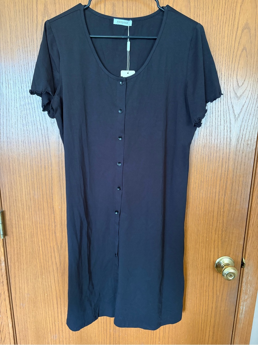 Eloquii Black Button-Front Midi Dress